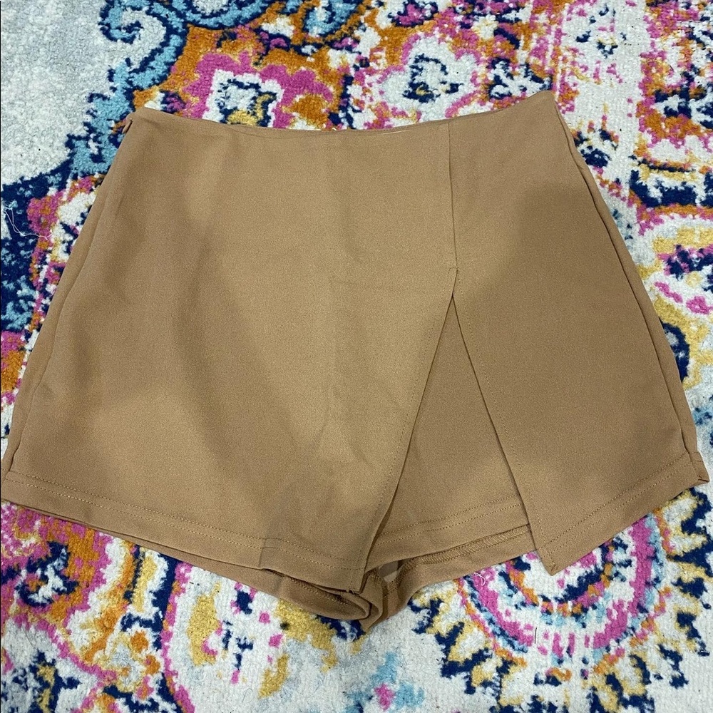 Neutral Tan Skirt Skort Shein — Fall Fashion